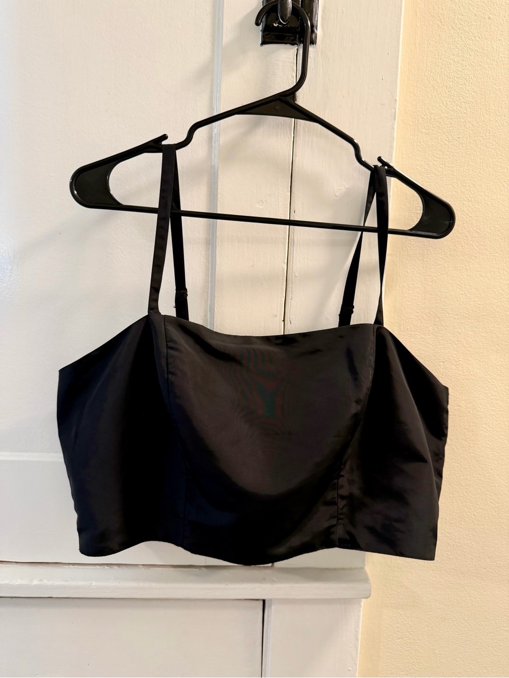 Old Navy Black Satin Crop Cami Top